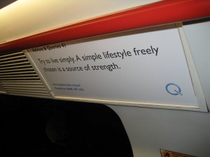 Advices & Queries extract on a London underground train